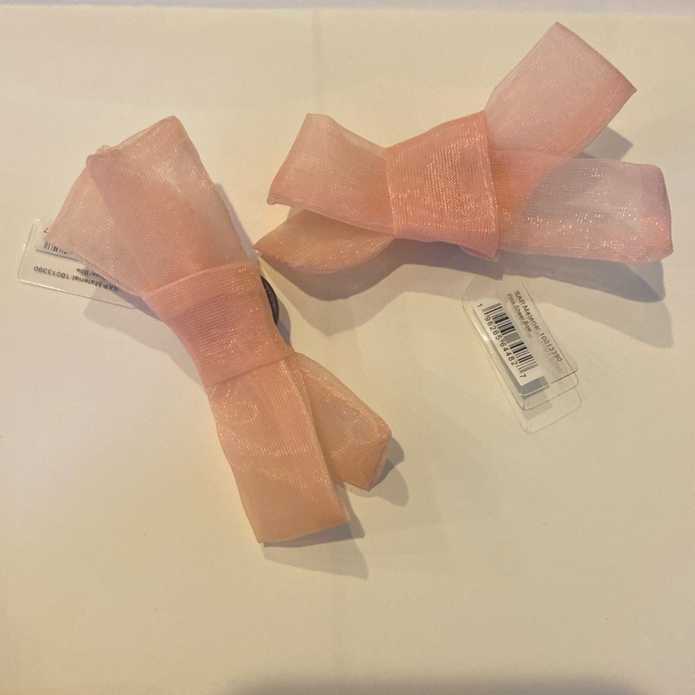 Crocs 2 Pink Sheer Bow Jibbitz Charms